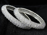 NMII Metal with Pearls Bangles Bracelet Set For Girls & Women I Pack of 2 Bangle