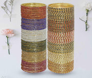 NMII Non-Precious Metal with Base Metal Zircon Gemstone Studded Glossy Finished Traditional Bangle set for Women and Girls