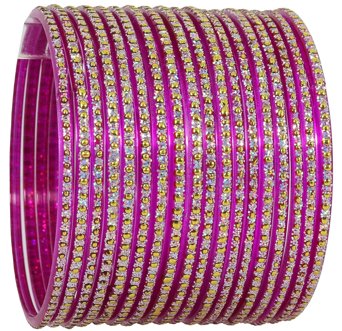 NMII Glass with Polka Dots & Glitter Stylish Fancy Bangles Set For Women & Girls | Glass Bangles | Traditional Women Bangles - Pack of 36 Bangle