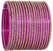 NMII Glass with Polka Dots & Glitter Stylish Fancy Bangles Set For Women & Girls | Glass Bangles | Traditional Women Bangles - Pack of 36 Bangle