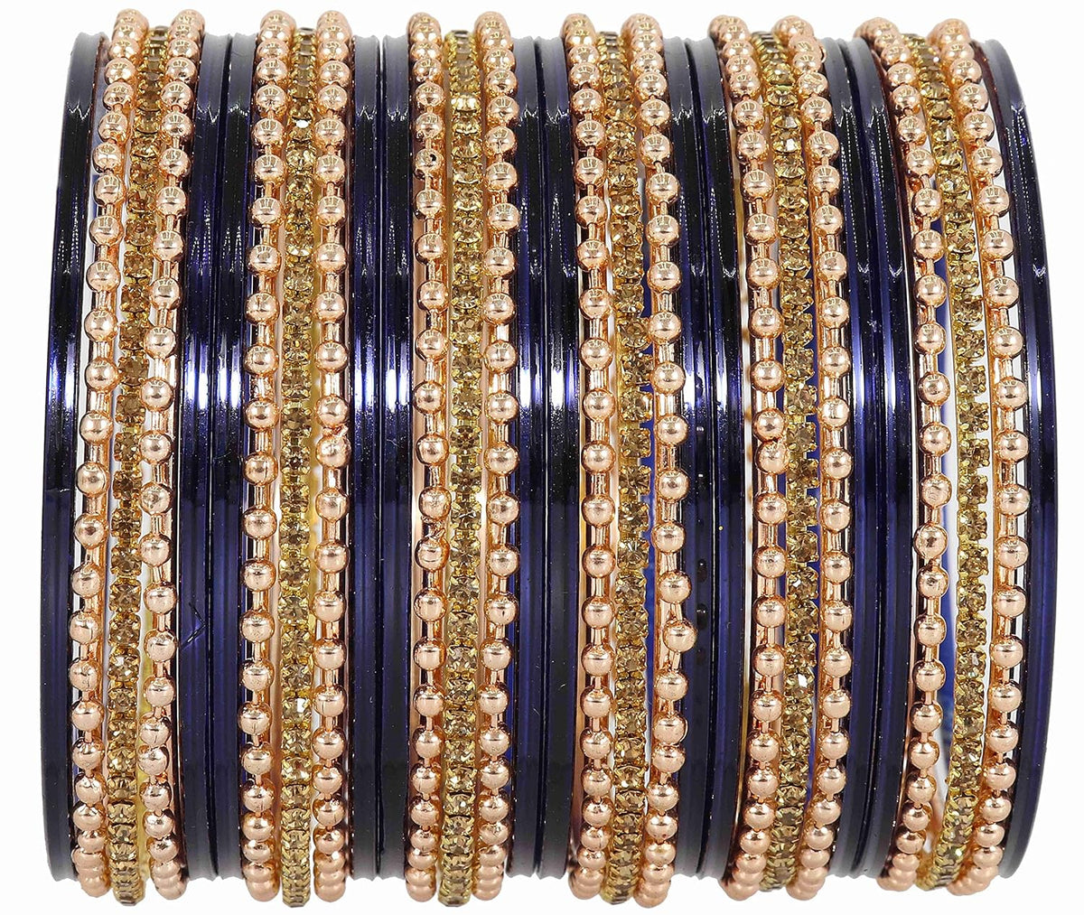 NMII Non-Precious Metal Base Metal With Zircon Gemstone and Linked With Ball Chain and Plane Bangles Set For Women and Girls