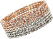 NMII Alloy Metal with Zircon Gemstone and Pearls Adorned Bangles Set For Women and Girls