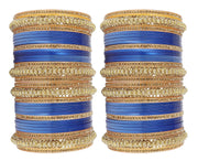NMII Premium Gold Plated Bangles Chuda Set For Bridal Women & Girls with Zircon Gemstone & Beads Worked | Traditional Women's Bangles | Chura Set For Women Wedding, Party, Festive