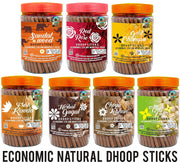 Parag fragrances Hand Crafted, Long Lasting Sandalwood Natural Essential oils and Herbs Dhoop Sticks Jar for Prayer (Without Charcoal and Bamboo) 200gm Pack