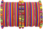 NMII Metal with Zircon Gemstone and Pearls Adorned Bangles Set For Girls and Women I Traditional Bangles Set, Bangle Bracelet Set I Pack of 36 Bangles