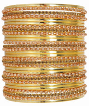 NMII Non-Precious Metal Base Metal With Zircon Gemstone and Linked With Ball Chain and Plane Bangles Set For Women and Girls
