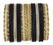 NMII Gold Plated Metal Velvet Bangles Set For Women & Girls with Zircon Gemstone Studded | Traditional Women's Bangles | Designer Gold Bangles | Fashion Jewellery- Set of 28