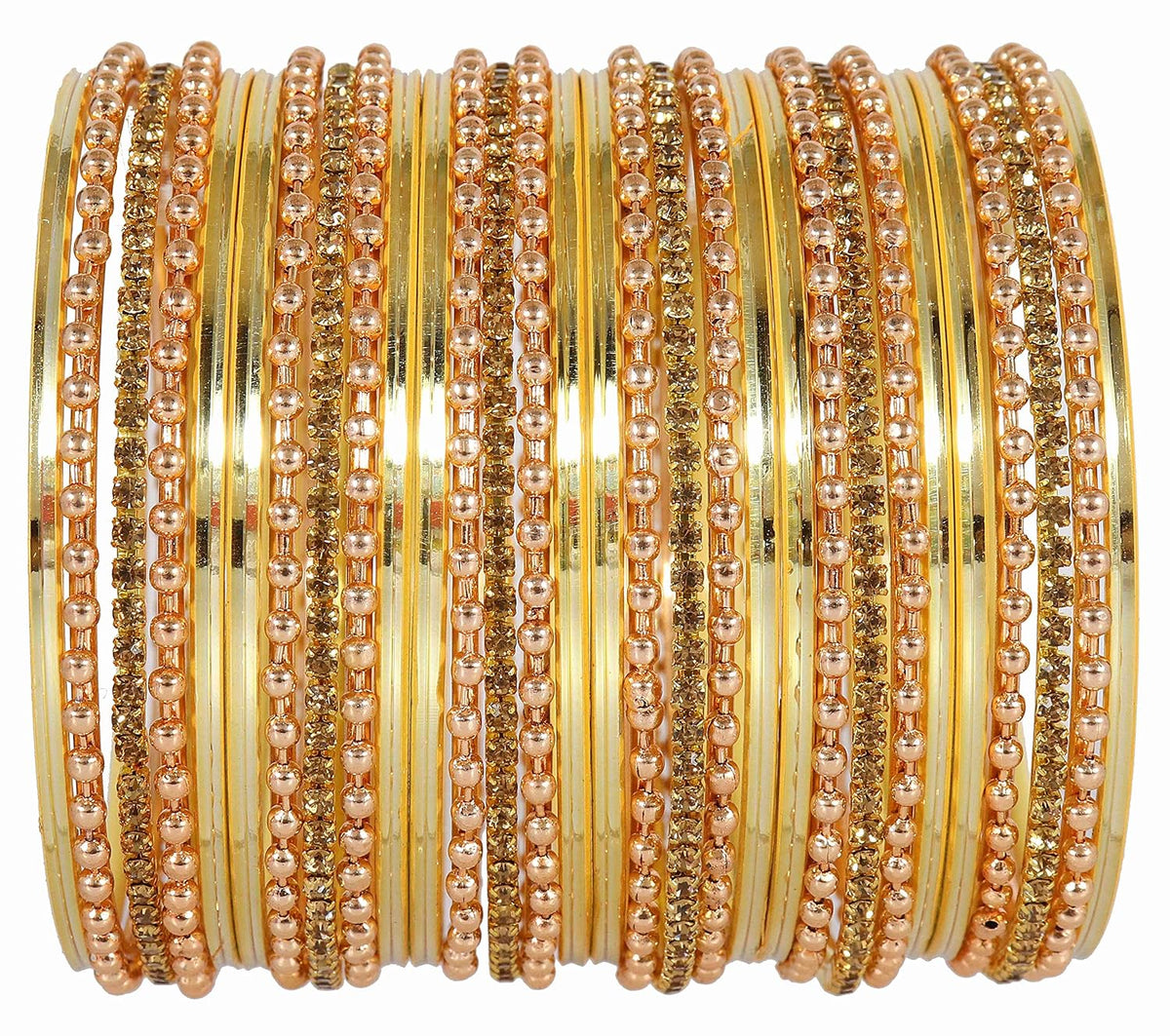 NMII Non-Precious Metal Base Metal With Zircon Gemstone and Linked With Ball Chain and Plane Bangles Set For Women and Girls