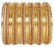 NMII Non-Precious Metal Base Metal With Zircon Gemstone and Linked With Ball Chain and Plane Bangles Set For Women and Girls