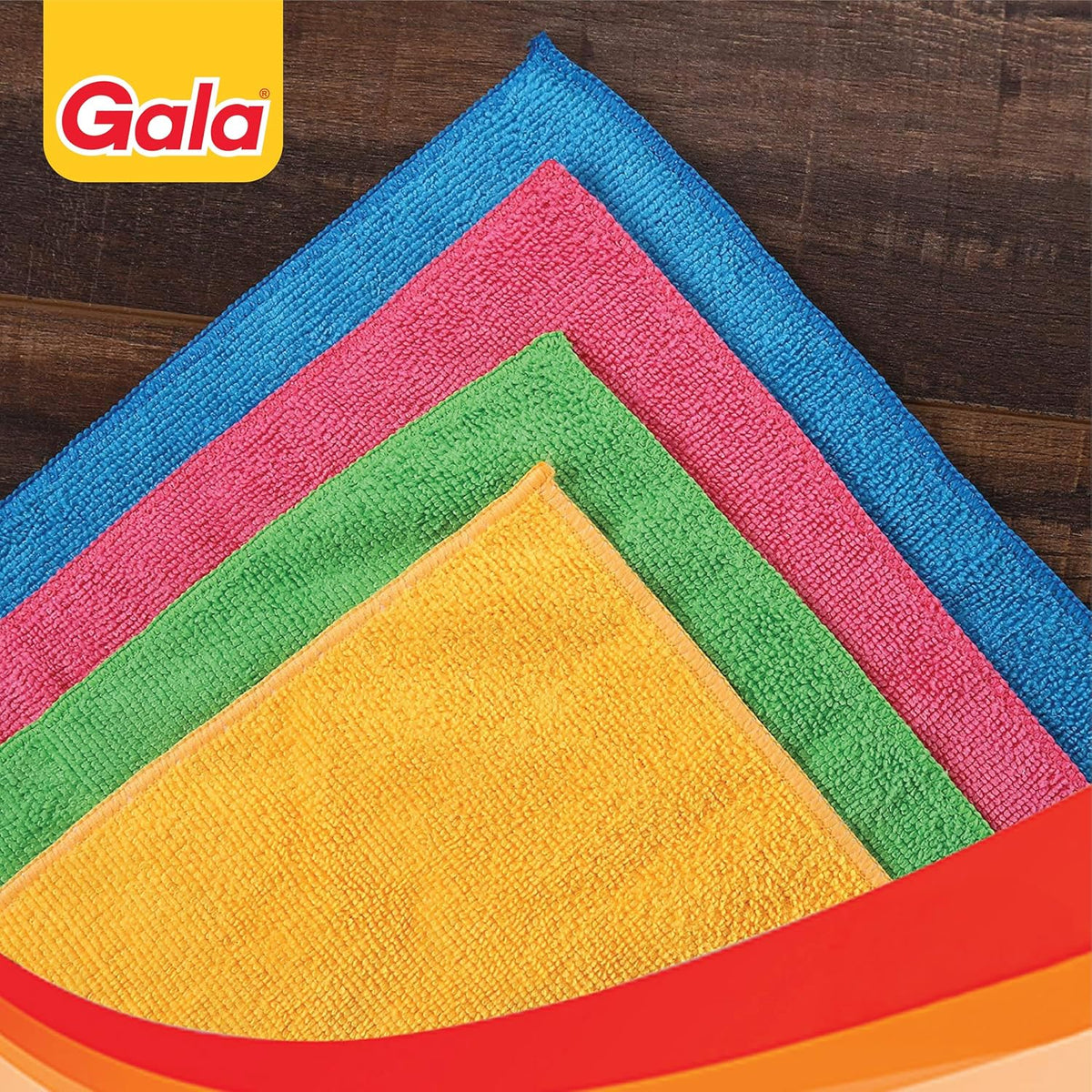 Gala Microfiber Cleaning Cloth/Towels Set of 4 Kitchen Wipes, Microfiber Cloth for car, Bike Cleaning and Home Cleaning, Glass Cleaning Cloth, (Multicolor)