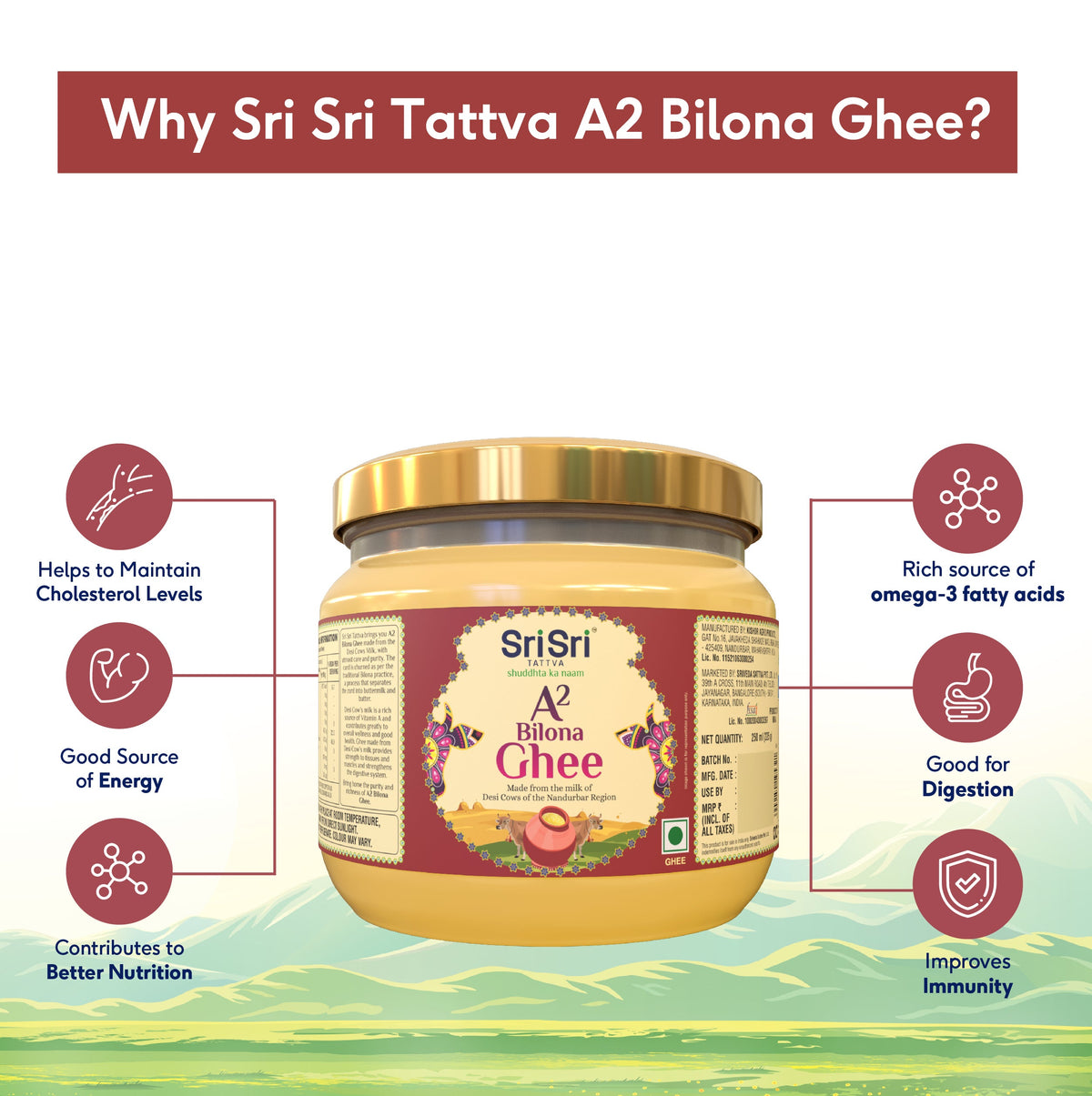 Sri Sri Tattva A2 Bilona Ghee 250 ml