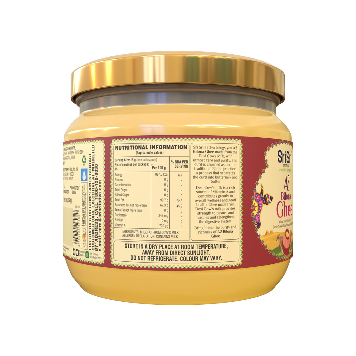 Sri Sri Tattva A2 Bilona Ghee 250 ml
