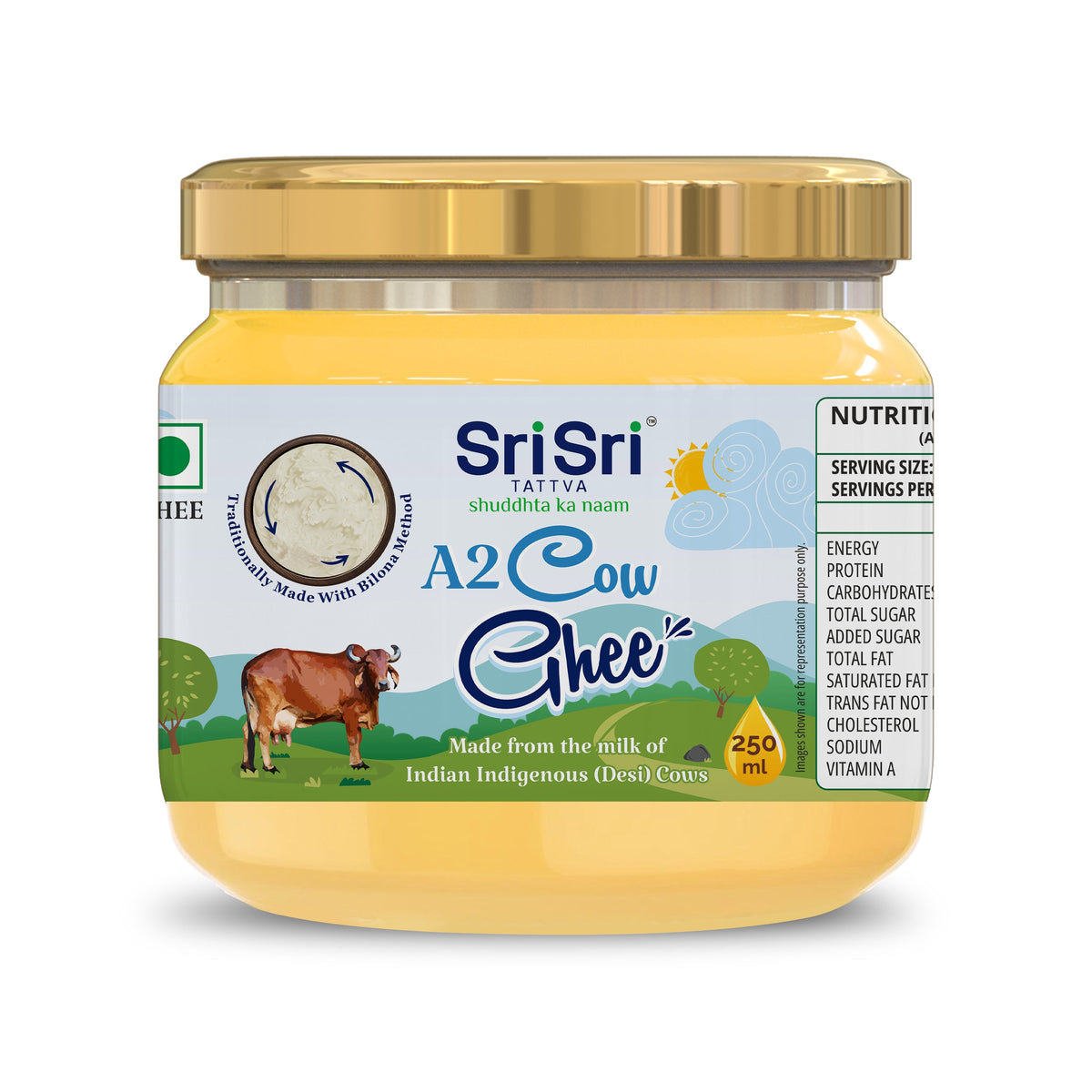 Sri Sri Tattva A2 Cow Ghee, 250 ml