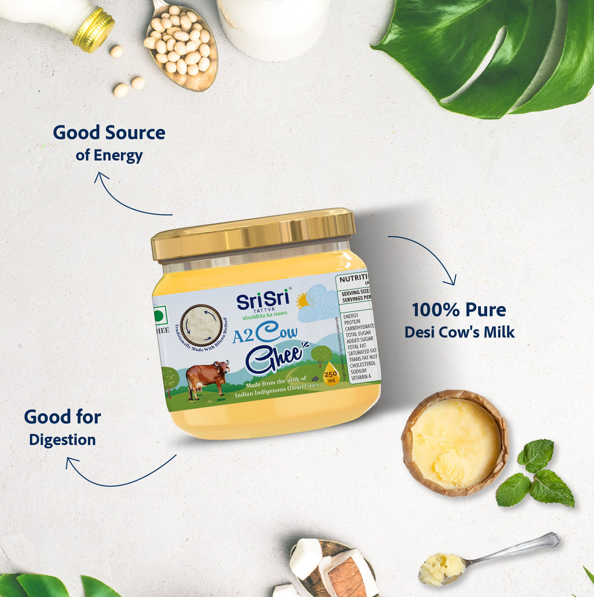 Sri Sri Tattva A2 Cow Ghee, 250 ml
