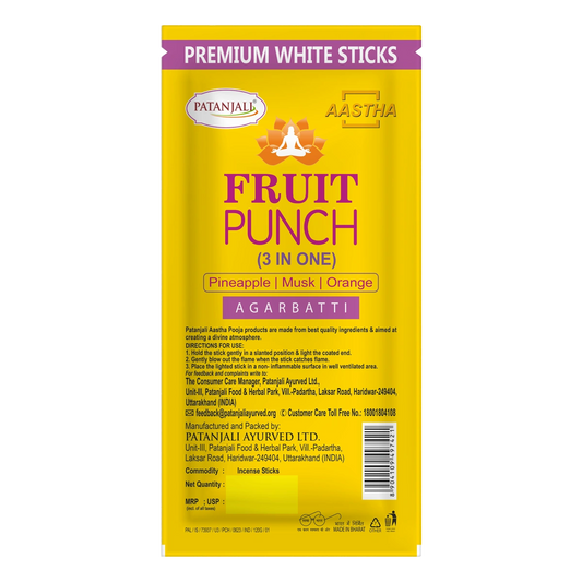 Patanjali Aastha Premium White Stick Fruitpunch Agarbatti