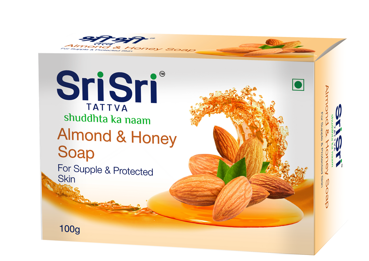 Sri Sri Tattva Almond Honey Soap - For Supple & Protected Skin, 100 g