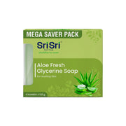 Sri Sri Tattva Aloe Fresh Glycerine Soap | For Soothing Skin | 125 g Each | Pack of 4
