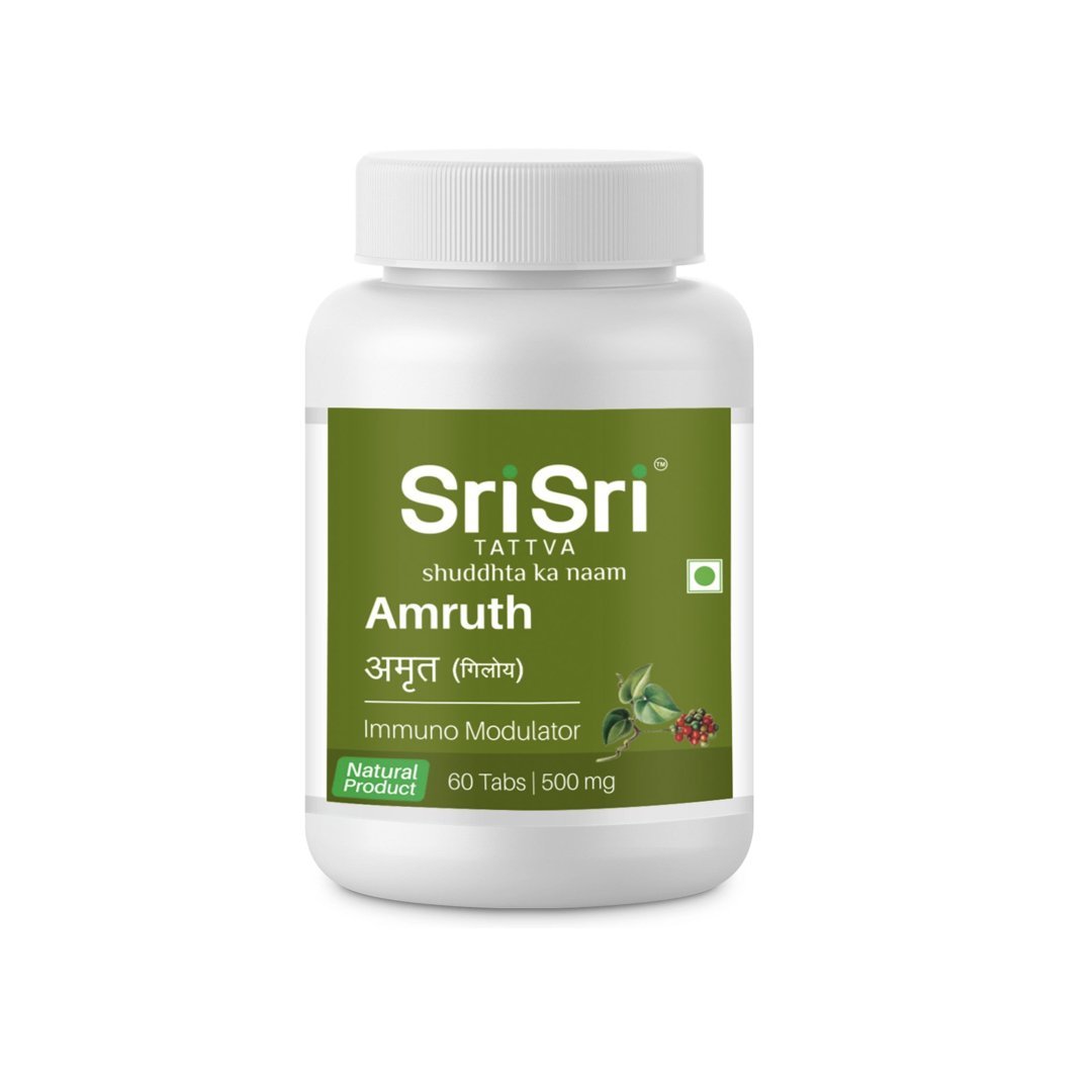 Sri Sri Tattva Amruth - Immuno Modulator | Immunity Booster | Anti-Bacterial & Anti-Viral | 60 Tabs, 500 mg