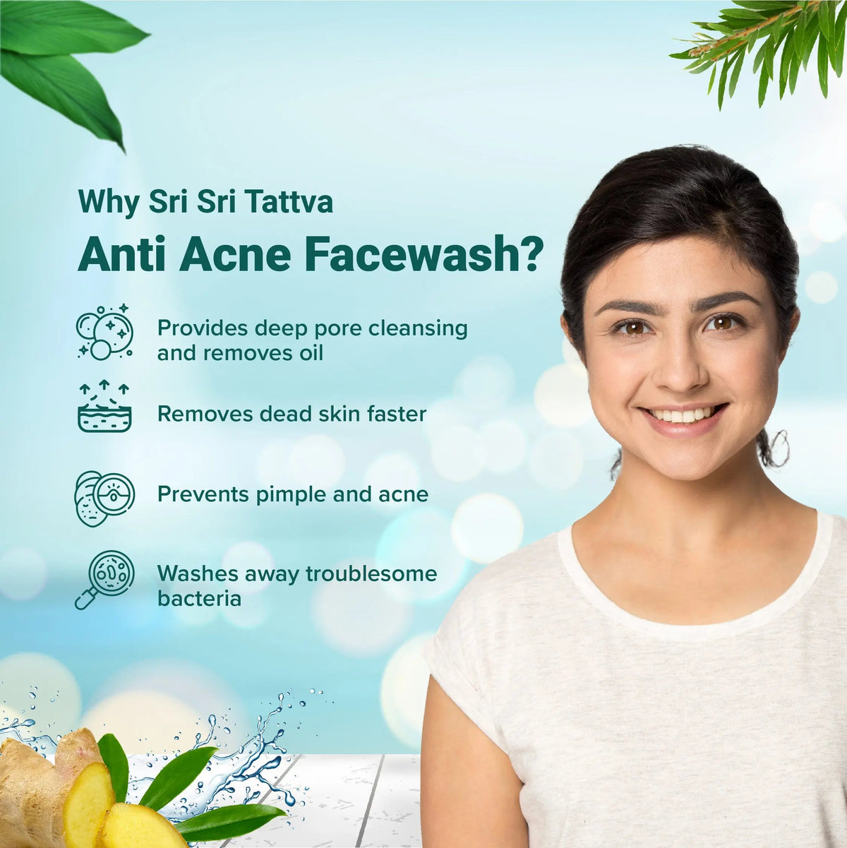 Sri Sri Tattva Anti Acne Face Wash - For Radiant & Spotless Skin, 60 ml