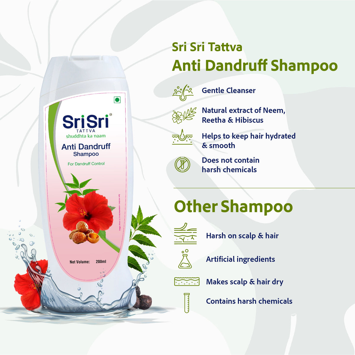 Sri Sri Tattva Anti Dandruff Shampoo - Dandruff Control, 200 ml