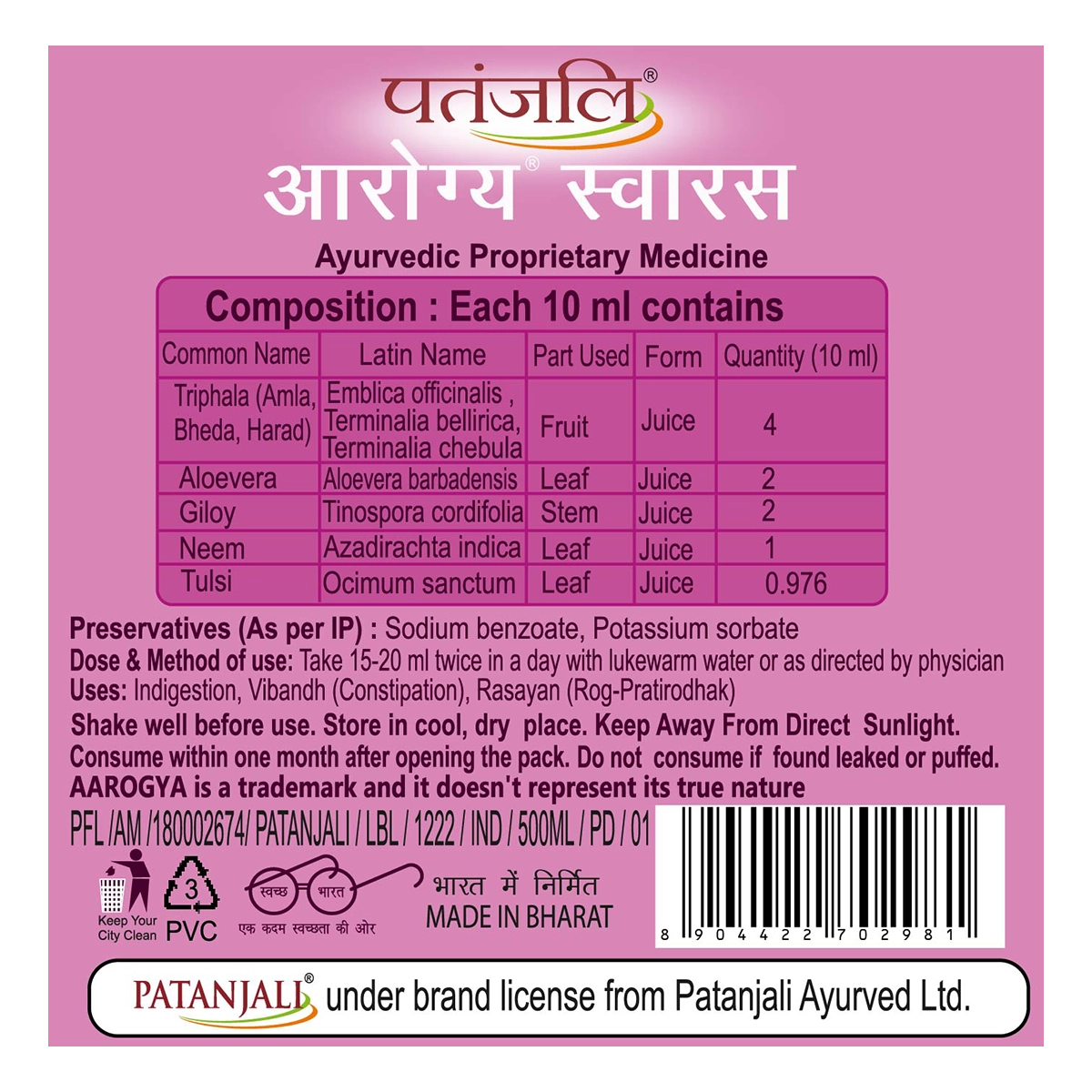 Patanjali Arogya Swaras