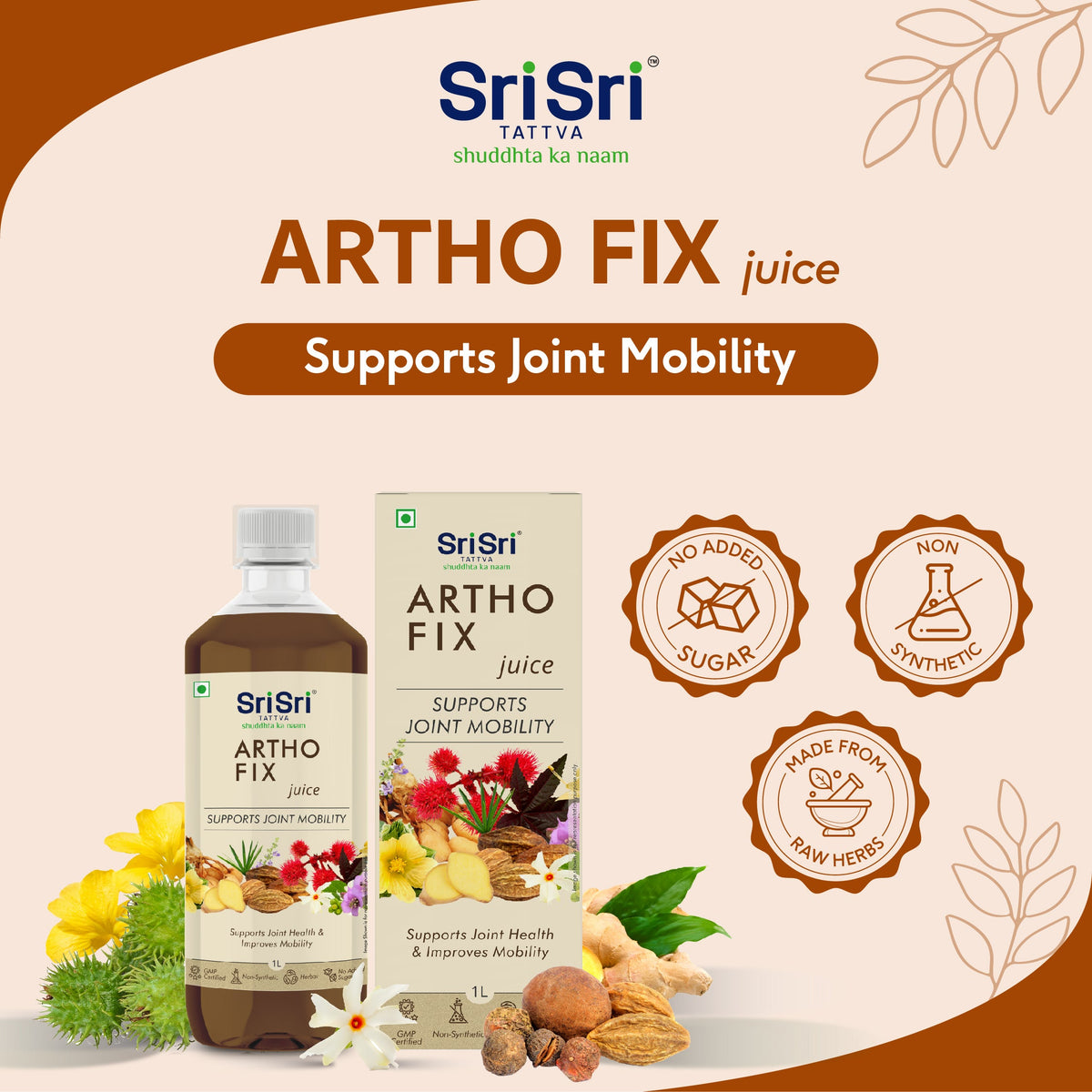Sri Sri Tattva Artho Fix Juice | Supports Joint Health & Improves Mobility | 1 L