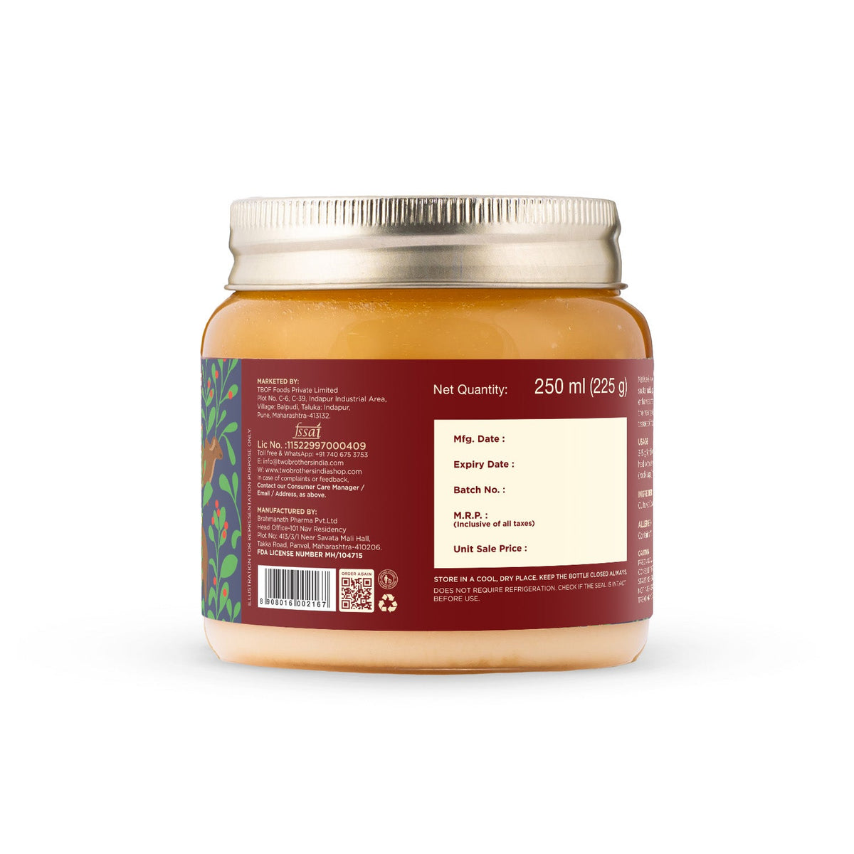 Two Brothers Organic Farms Ashwagandha Ghee, Cultured 250g