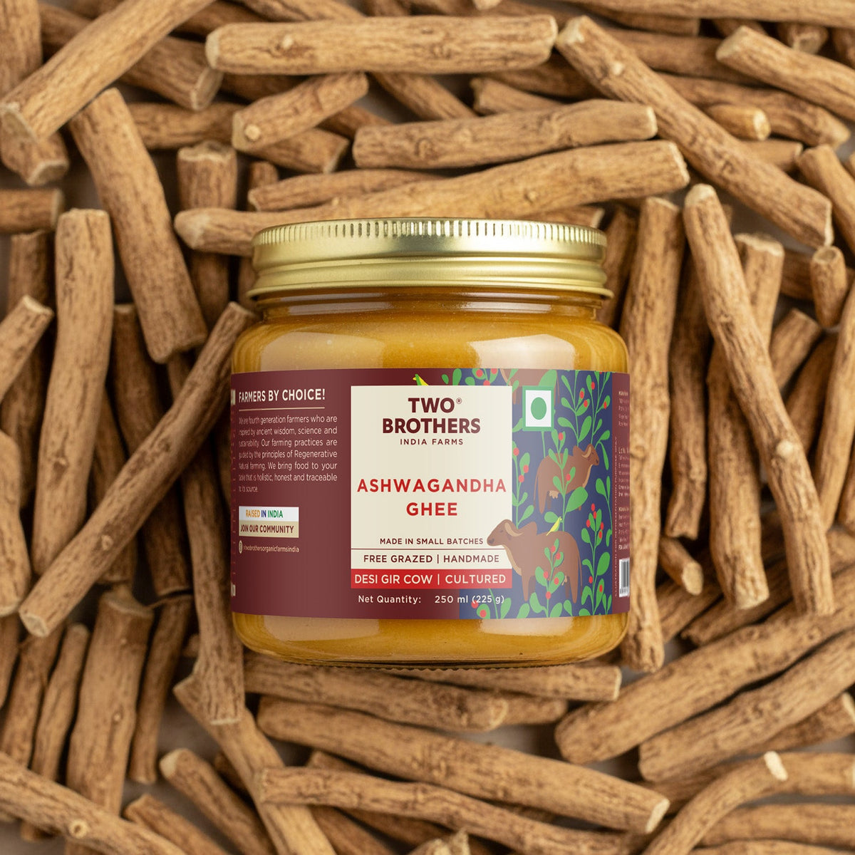 Two Brothers Organic Farms Ashwagandha Ghee, Cultured 250g