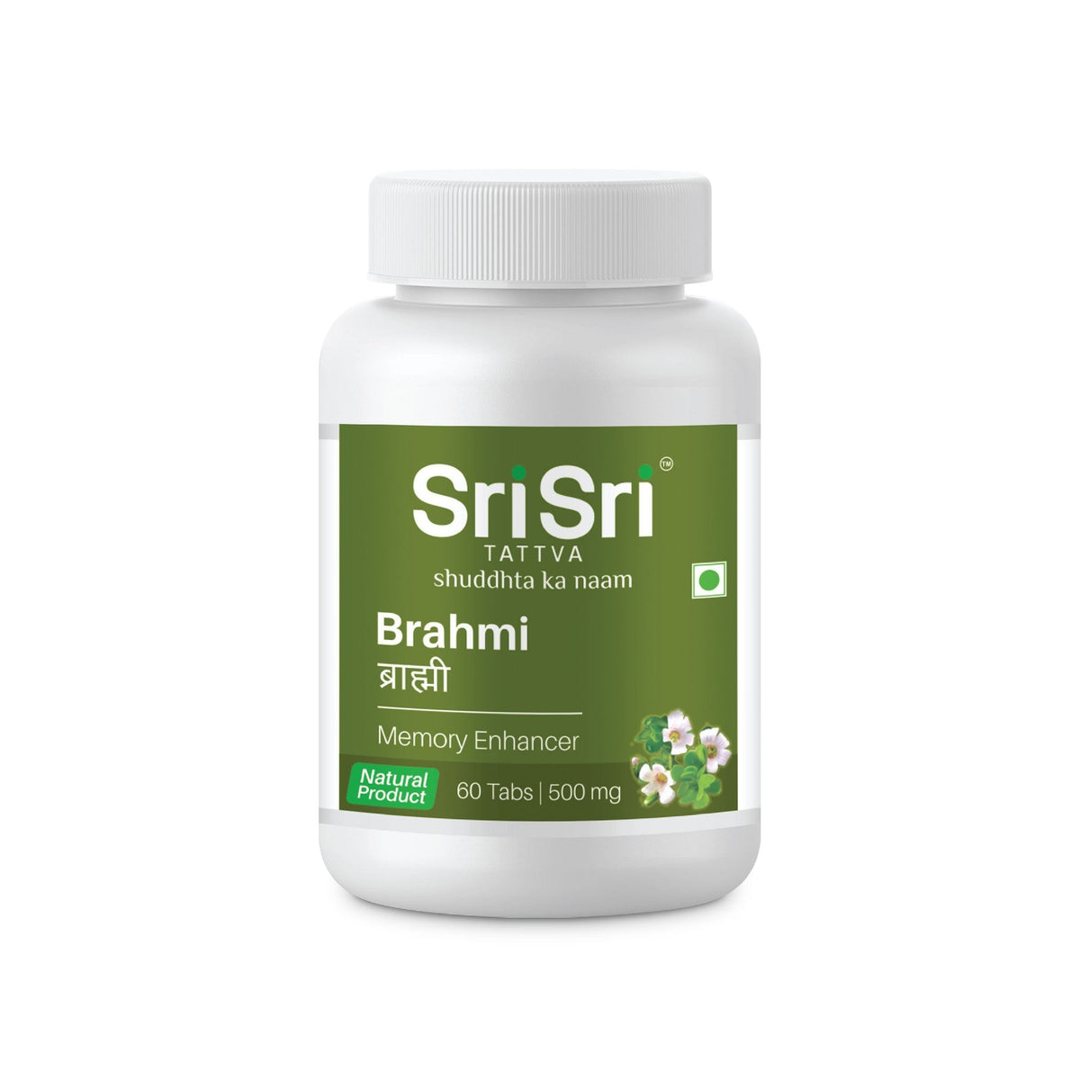 Sri Sri Tattva Brahmi - Memory Enhancer | Ayurvedic Natural Product, 60 Tabs | 500 mg