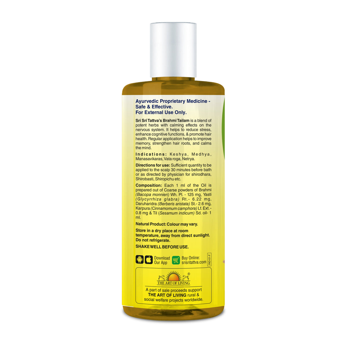 Sri Sri Tattva Brahmi Taila | Stress Reliever | 200ml