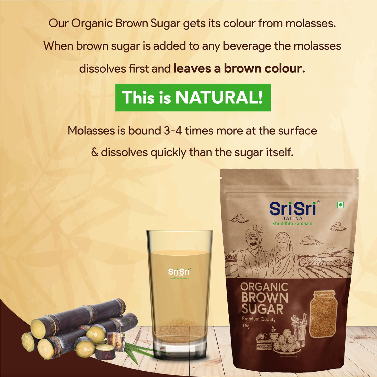 Sri Sri Tattva Organic Brown Sugar, 1 kg