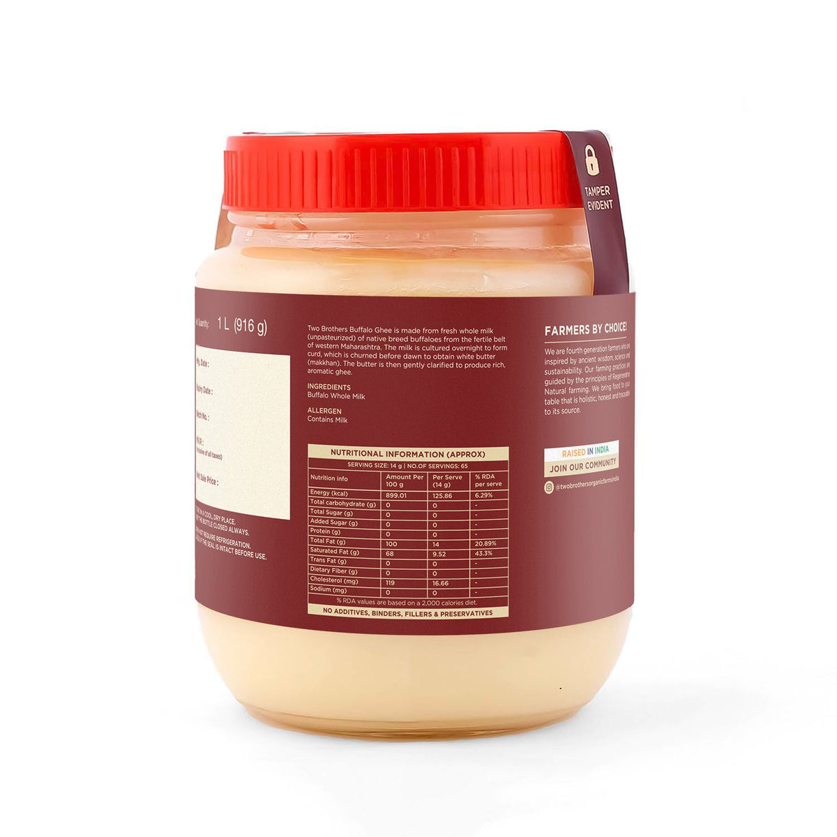 Two Brothers Organic Farms Buffalo Ghee