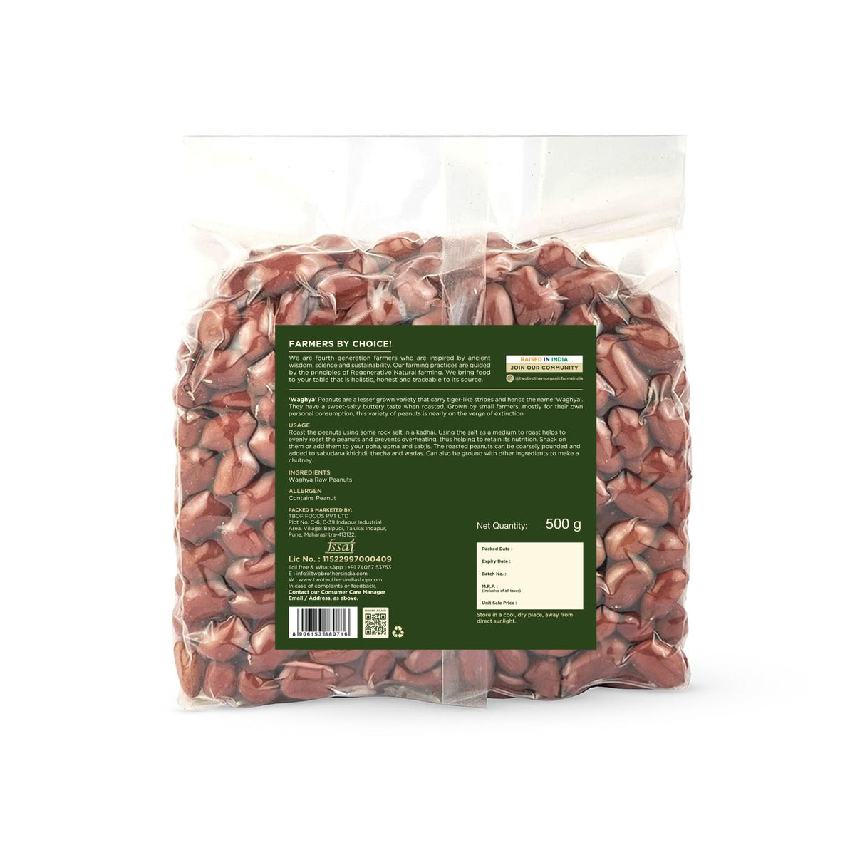 Two Brothers Organic Farms Raw Peanuts Waghya Variety