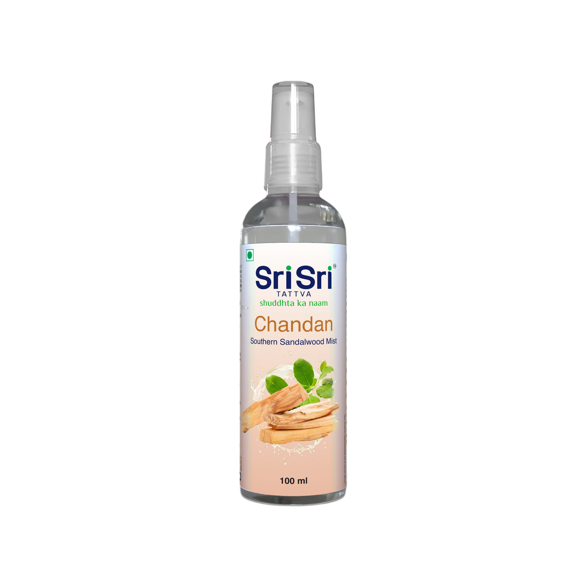 Sri Sri Tattva Chandan - Southern Sandalwood Mist | Keep Your Skin Calm And Refreshed | Cleanser, Moisturiser, Toner, Fragrance | Spray Bottle | 100 ml