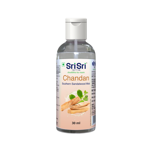Sri Sri Tattva Chandan - Southern Sandalwood Mist | Keep Your Skin Calm And Refreshed | Cleanser, Moisturiser, Toner, Fragrance | Flip Top Bottle | 30 ml