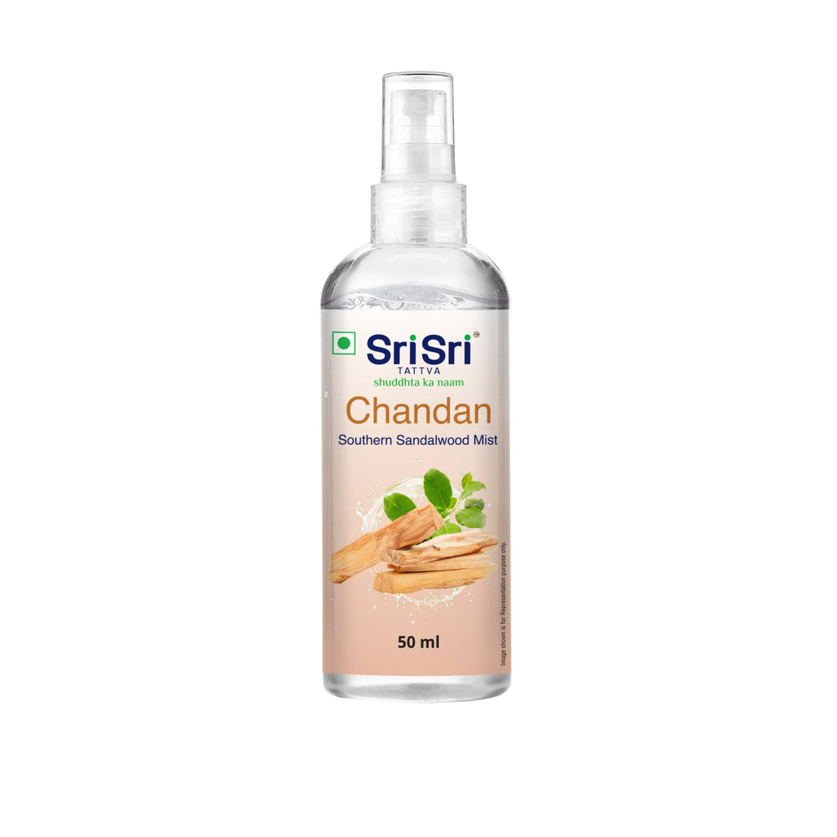 Sri Sri Tattva Chandan - Southern Sandalwood Mist | Keep Your Skin Calm And Refreshed | Cleanser, Moisturiser, Toner, Fragrance | Spray Bottle | 50 ml