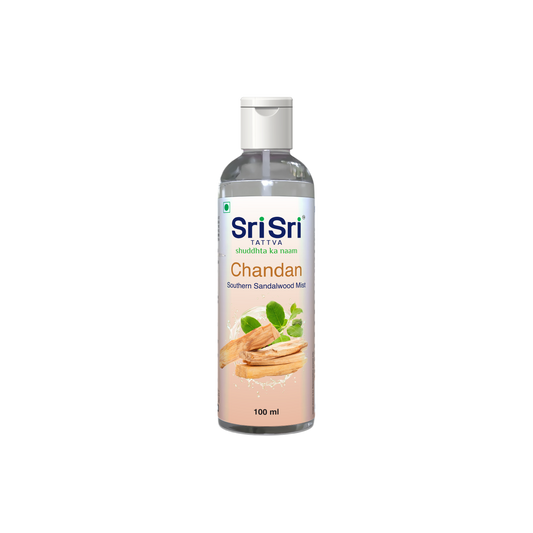 Sri Sri Tattva Chandan - Southern Sandalwood Mist | Keep Your Skin Calm And Refreshed | Cleanser, Moisturiser, Toner, Fragrance | Flip Top Bottle | 100 ml