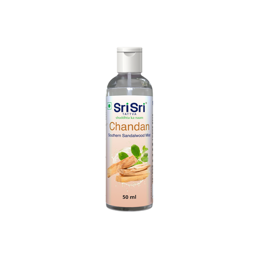 Sri Sri Tattva Chandan - Southern Sandalwood Mist | Keep Your Skin Calm And Refreshed | Cleanser, Moisturiser, Toner, Fragrance | Flip Top Bottle | 50 ml