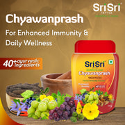 Sri Sri Tattva Chyawanprash - Herbal Immunity Booster with 40+ Ayurvedic Ingredients for Better Strength and Stamina, 500 g