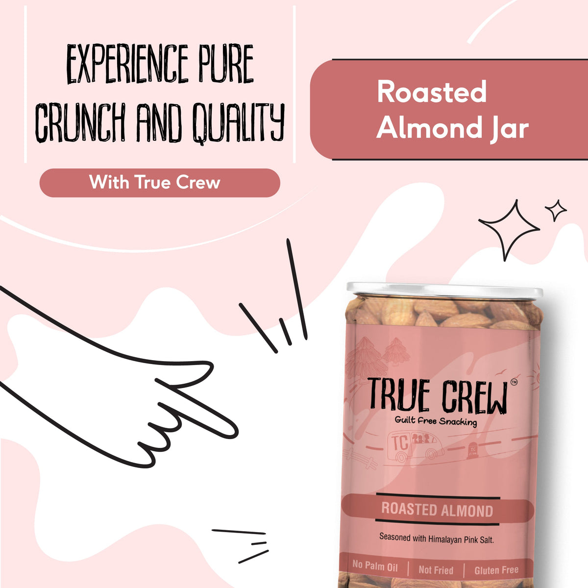 Sri Sri Tattva TRUE CREW Roasted Almonds 120 g Jar