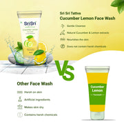 Sri Sri Tattva Cucumber & Lemon Face Wash - For Clear & Smooth Skin, 60 ml