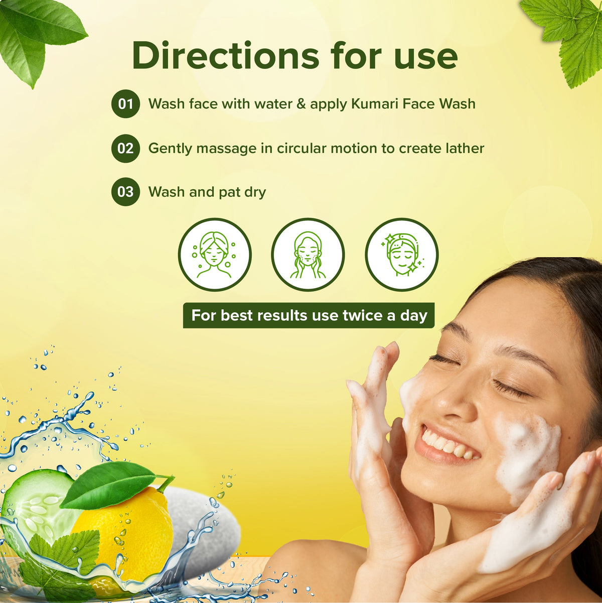 Sri Sri Tattva Cucumber & Lemon Face Wash - For Clear & Smooth Skin, 60 ml