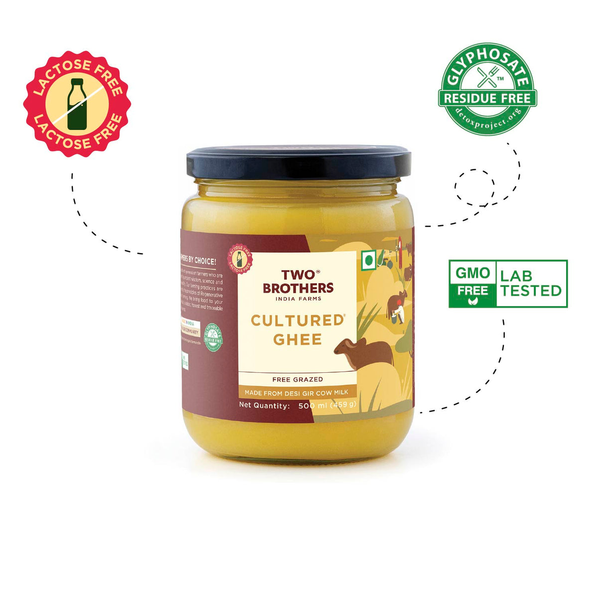 Two Brothers Organic Farms Desi Gir Cow Cultured Ghee
