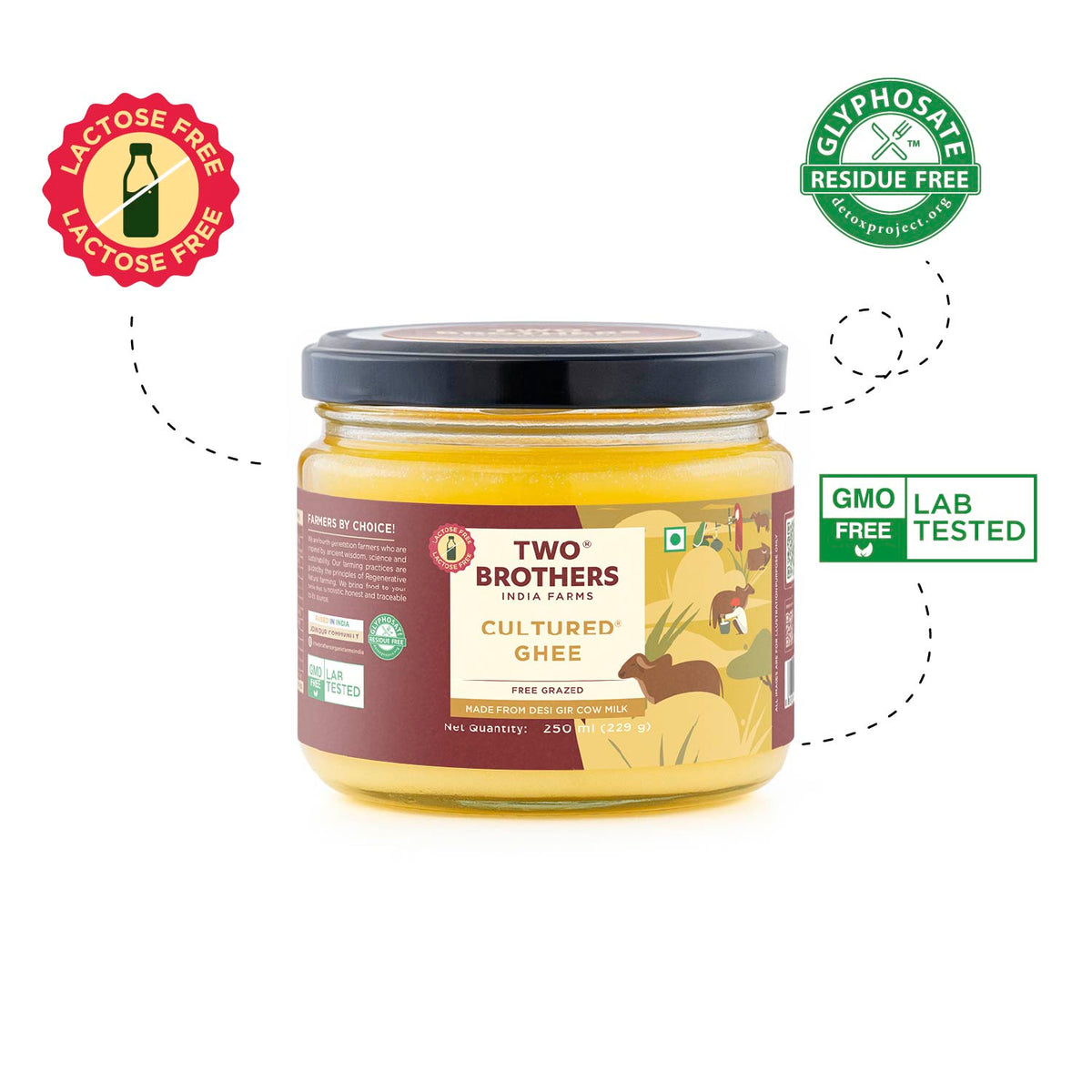 Two Brothers Organic Farms Desi Gir Cow Cultured Ghee