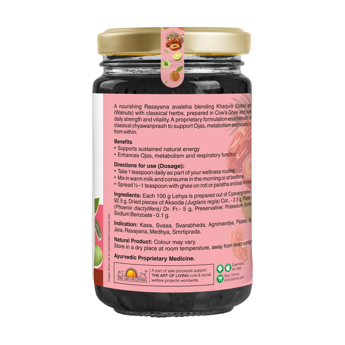 Sri Sri Tattva Dateprash with Walnuts – Ayurvedic Jam for Immunity | Ayurvedic Immunity Booster | 40+ Ayurvedic Herbs | 1 kg