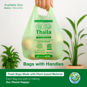 Sri Sri Tattva Eco Thaila - ECO Friendly Garbage Bags With Easy - Tie Handles | 45 bags (3 Boxes 15 bags each) | Compostable & Biodegradable
