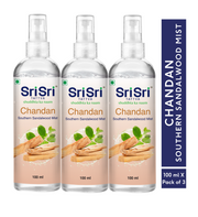 Sri Sri Tattva Chandan - Southern Sandalwood Mist | Keep Your Skin Calm And Refreshed | Cleanser, Moisturiser, Toner, Fragrance | Spray Bottle | 100 ml x Pack of 3