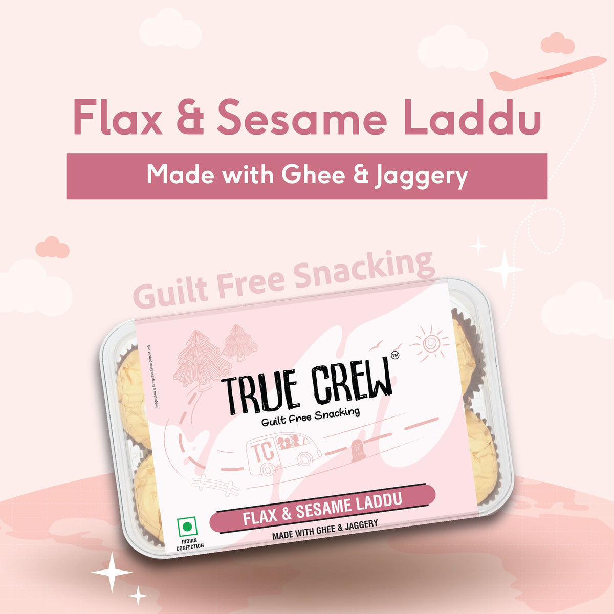 Sri Sri Tattva TRUE CREW - Flax & Sesame Laddu, 180 g
