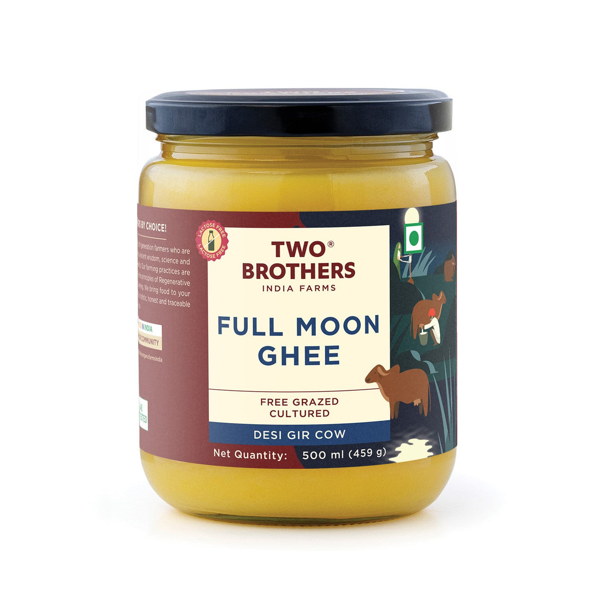 Two Brothers Organic Farms Full Moon Cultured Ghee, Desi Gir Cow