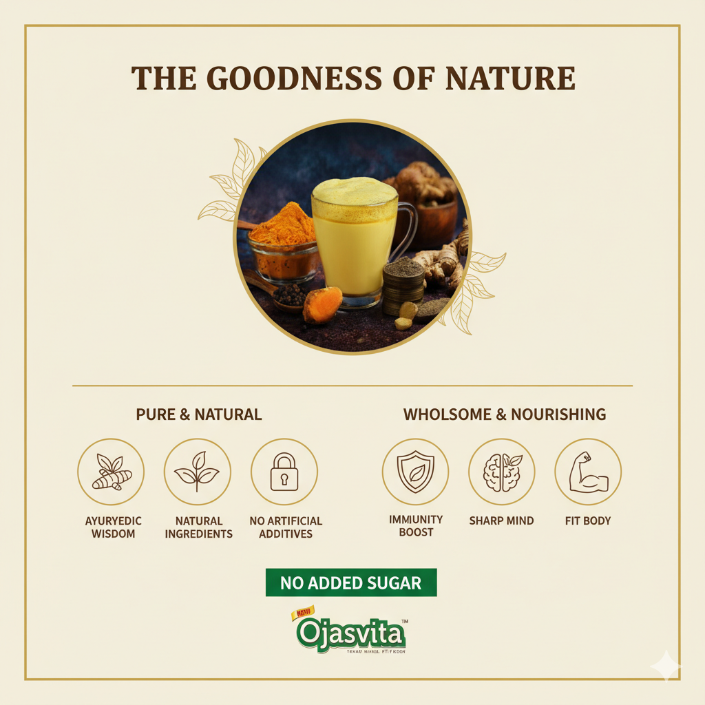 Sri Sri Tattva Golden Spiced Latte Ojasvita with Turmeric, Pepper and Ginger, 200 g